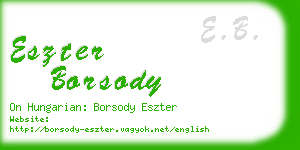 eszter borsody business card